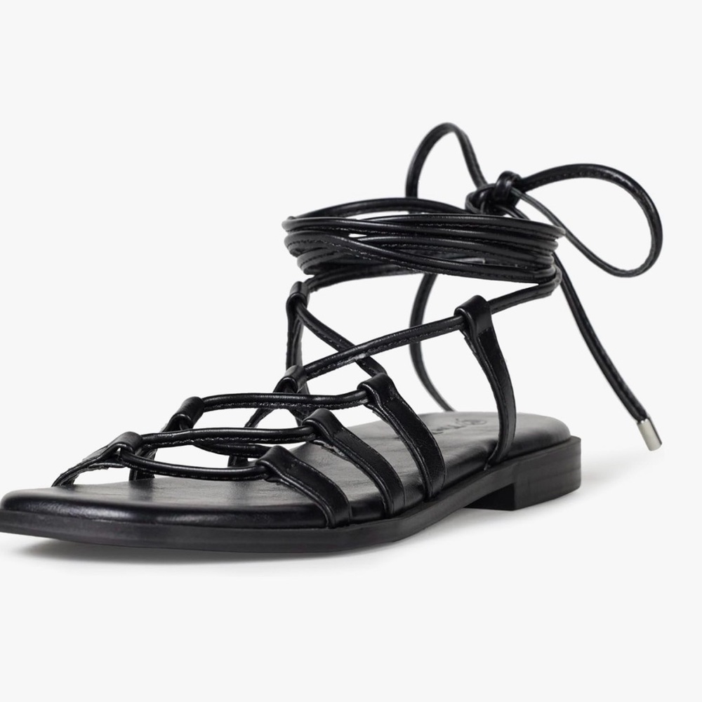 NWTIB Black Strappy Sandals by The Drop Sz 9.5 Black